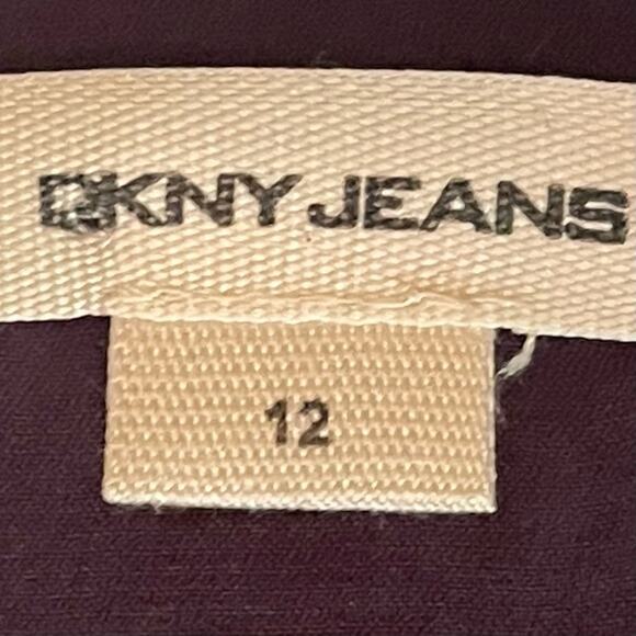 DKNY Burgundy Studded Smocked Raw Edges Boho Festival Dress NWOT Size 12 - Picture 9 of 13